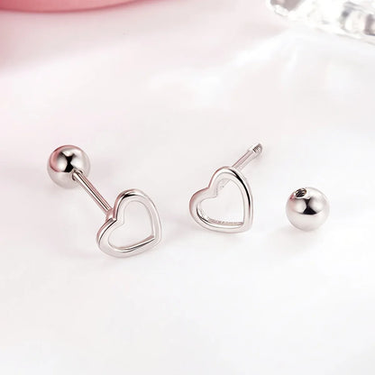 TEMU-A Set of Hollow Heart-Shaped Stud Earrings - alotasawkli