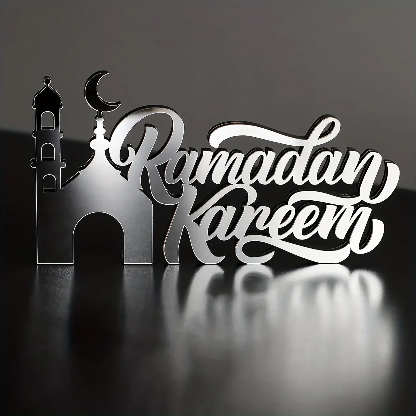 TEMU-2D Flat, Eid Wooden Acrylic Islamic Tabletop Decoration - alotasawkli