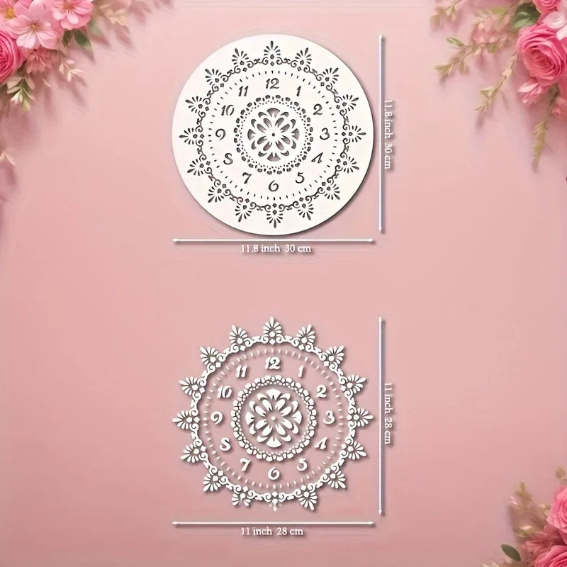TEMU-4pcs floral border clock templates - alotasawkli