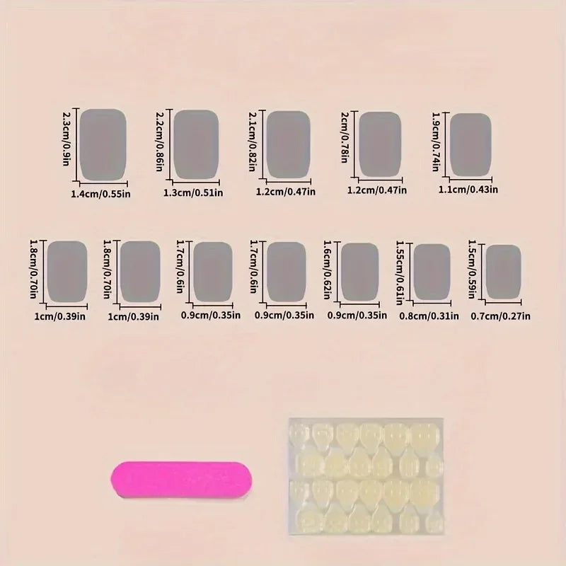 TEMU-24Pcs Glitter Press On Nails Medium Square Glitter Fake Nails Pinkish Cat Eye - alotasawkli