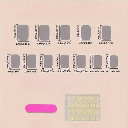 TEMU-24Pcs Glitter Press On Nails Medium Square Glitter Fake Nails Pinkish Cat Eye - alotasawkli