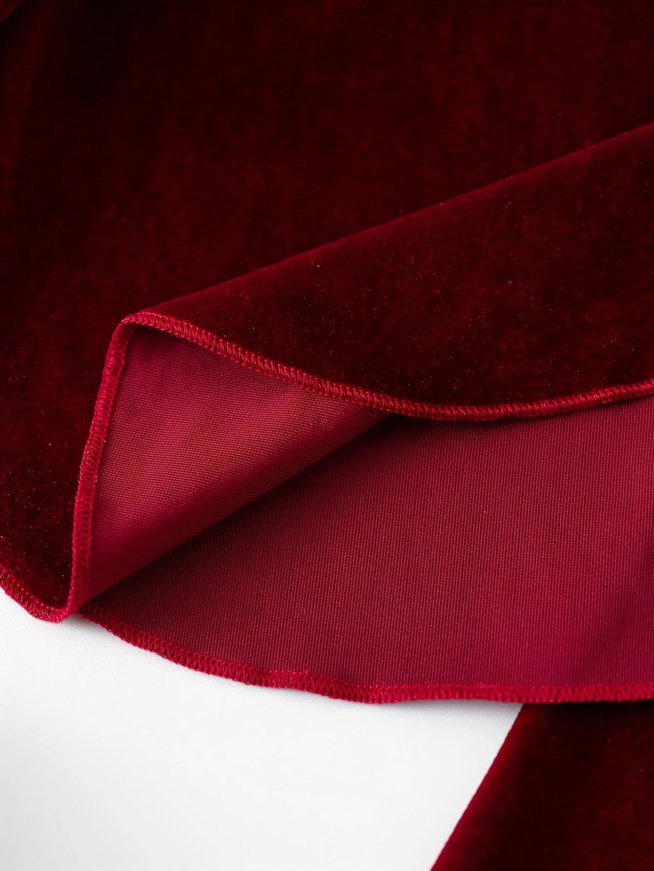 Girls' Red Velvet Solid Color Long Sleeve Set with 3D Bows | Preppy Style, Crew Neck, Regular Fit for Fall/Winter, for Outdoor - alotasawkli