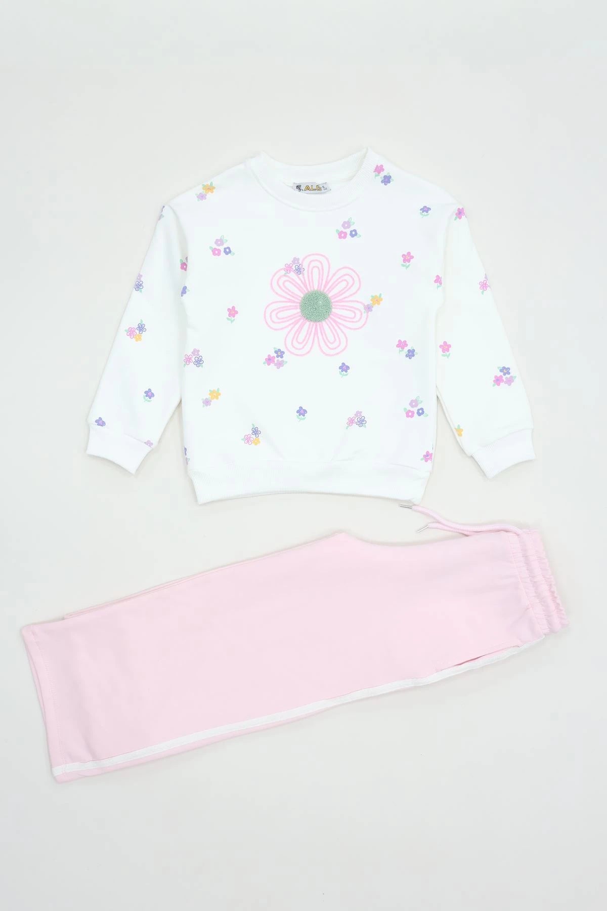 Kids' Fleece-Lined Tracksuit Set (Ages 6-9) - Light Pink
