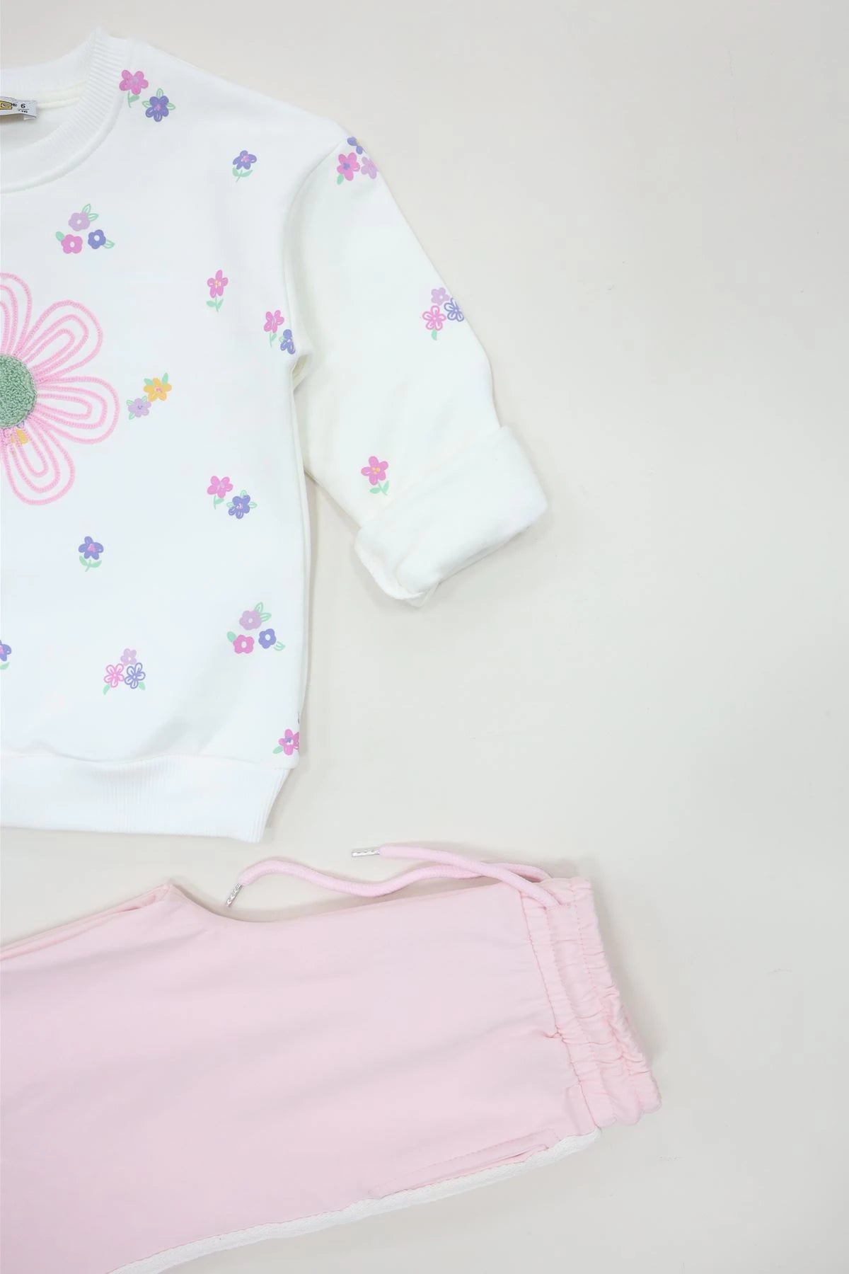 Kids' Fleece-Lined Tracksuit Set (Ages 6-9) - Light Pink