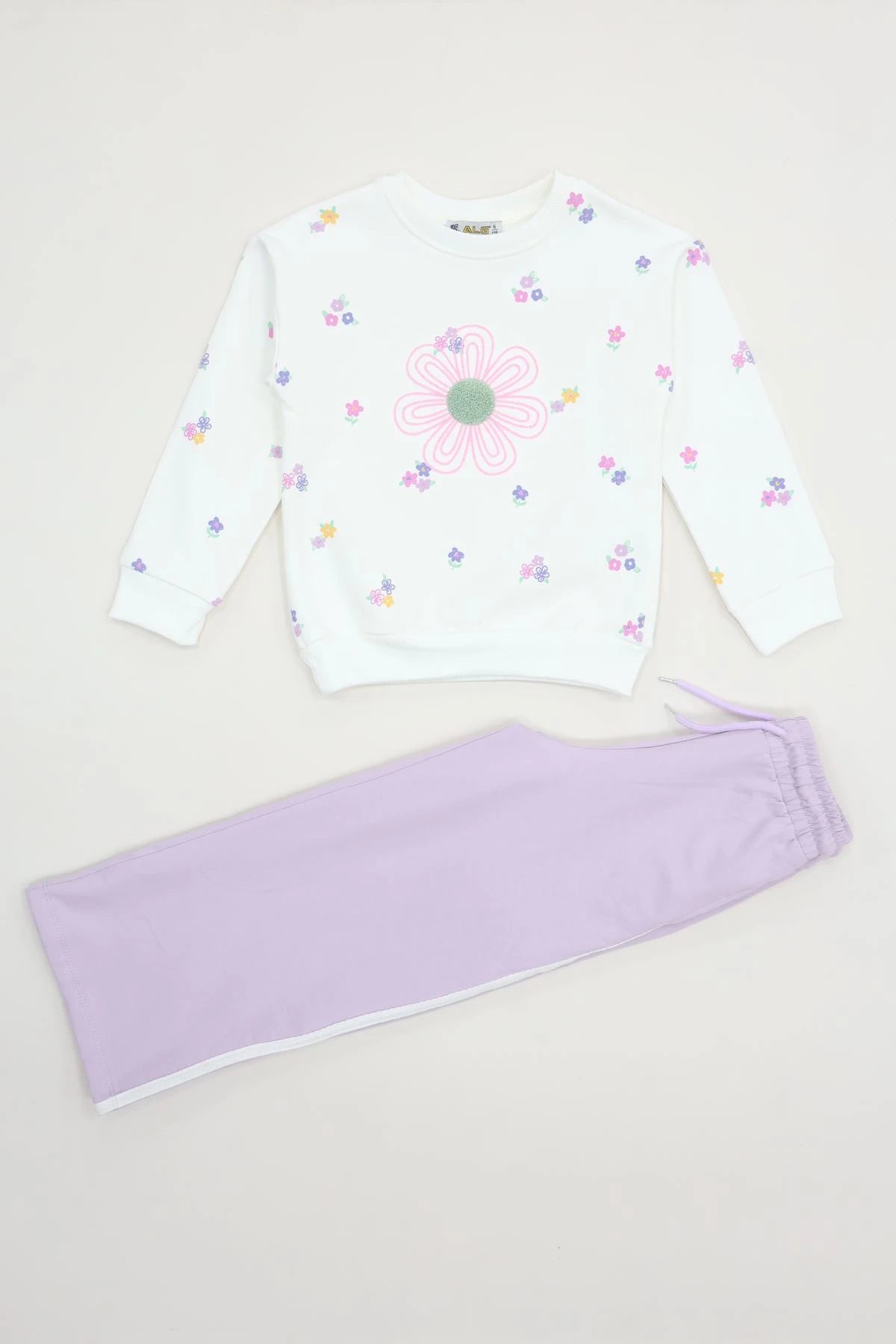 Kids' Fleece-Lined Tracksuit Set (Ages 6-9) - Lilac