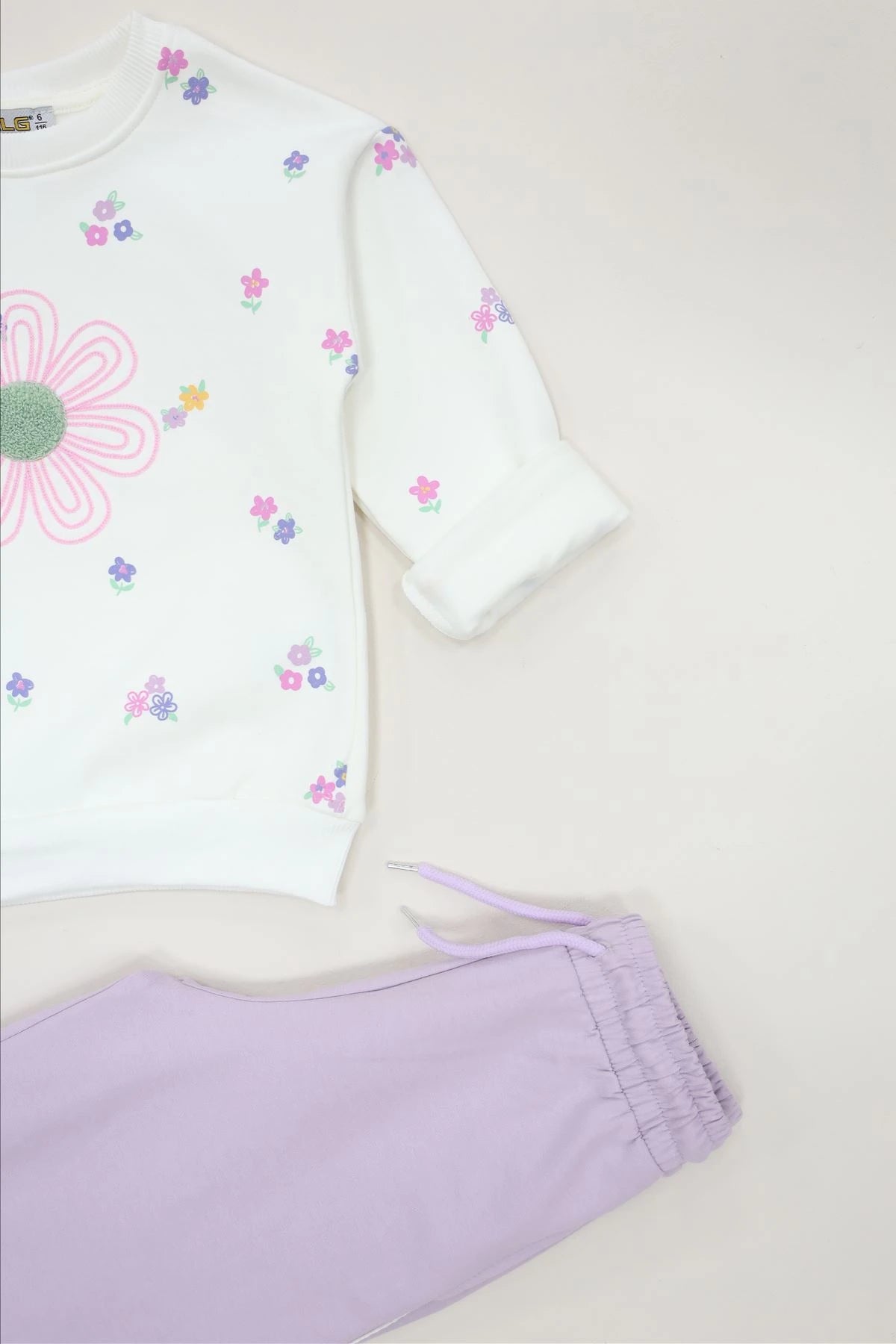 Kids' Fleece-Lined Tracksuit Set (Ages 6-9) - Lilac