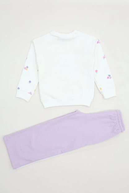Kids' Fleece-Lined Tracksuit Set (Ages 6-9) - Lilac