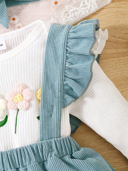 3pcs Newborn Baby Winter Outfit - Knit Bodysuit, Matching & Headband | Cozy Clothes for Photoshoots, for Hakiya | Machine Washable Winter Wear (3pcs), Perfect for Outdoor - alotasawkli