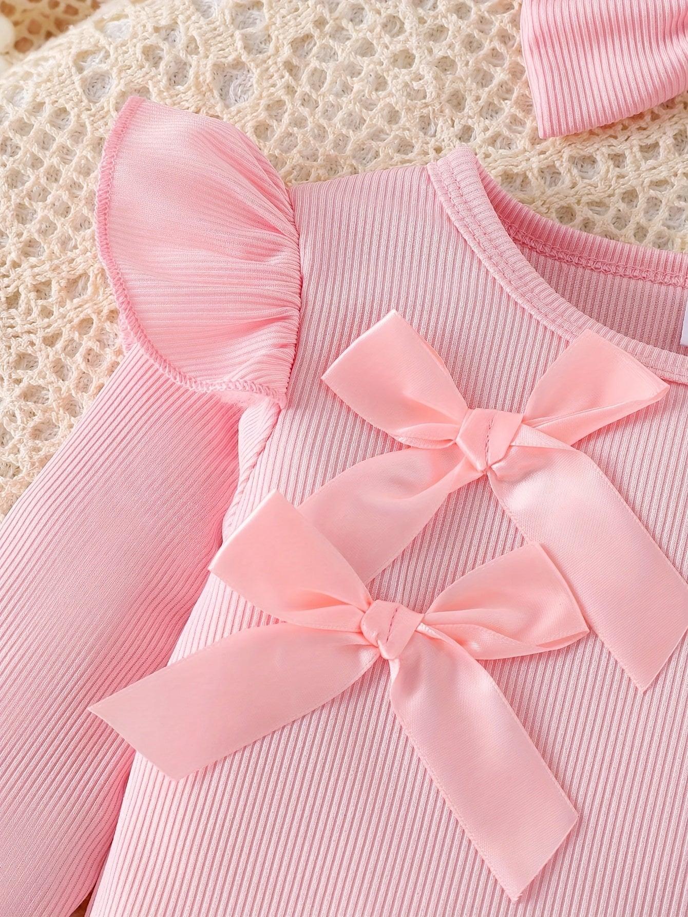 TEMU-3pcs ' Doll Outfit Set with Pink Ruffled Sleeve Blouse - alotasawkli