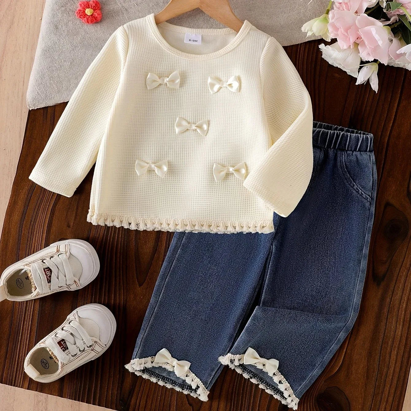 TEMU-Girls' Stylish Simple Bohemian 2pcs Set - alotasawkli