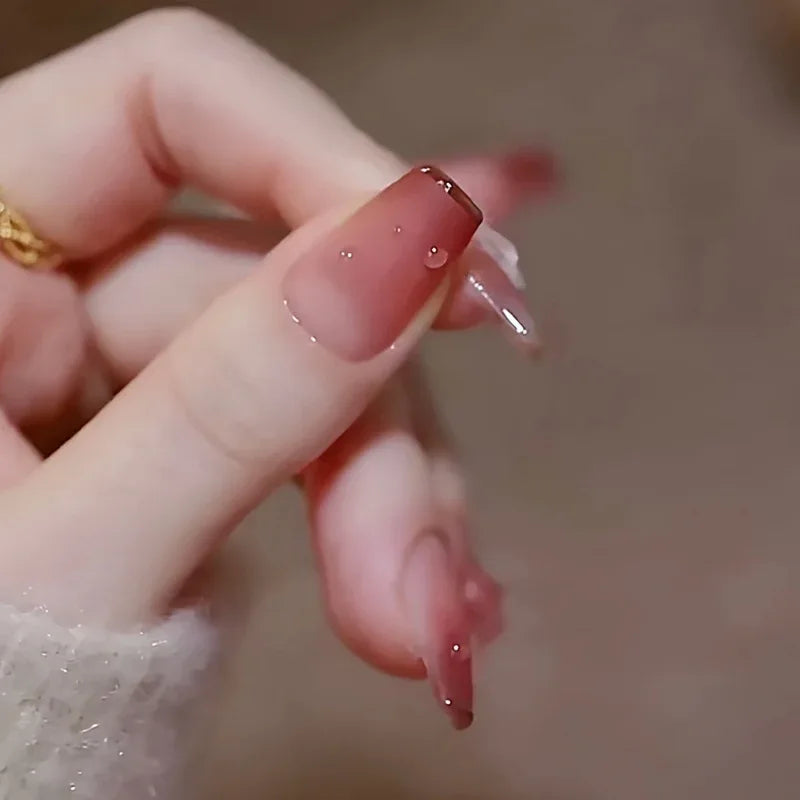 TEMU-24pcs Press-on Nails, Heart & Bowknot Design - alotasawkli