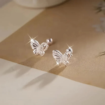 TEMU-A pair of ladies' fashionable hollow butterfly stud earrings - alotasawkli