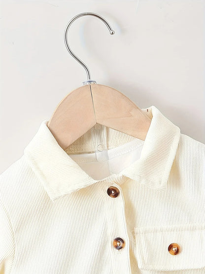 TEMU-Boys' Lapel Patchwork Shirt + Solid Color Shorts Two-Piece - alotasawkli