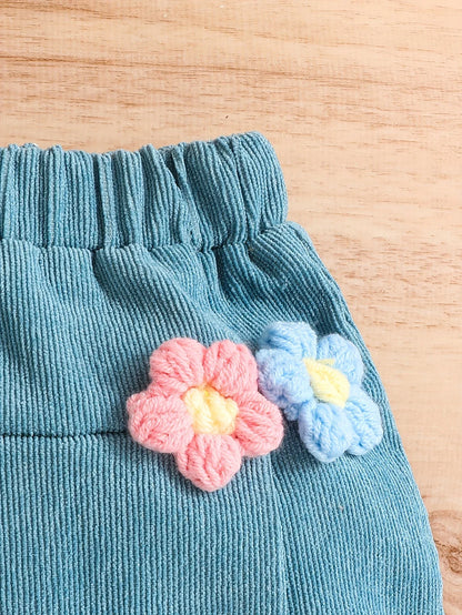 Girls' Long Sleeve 3pcs Set with 3D Floral Top, Skirt, and Headband, Perfect for Outdoor - alotasawkli