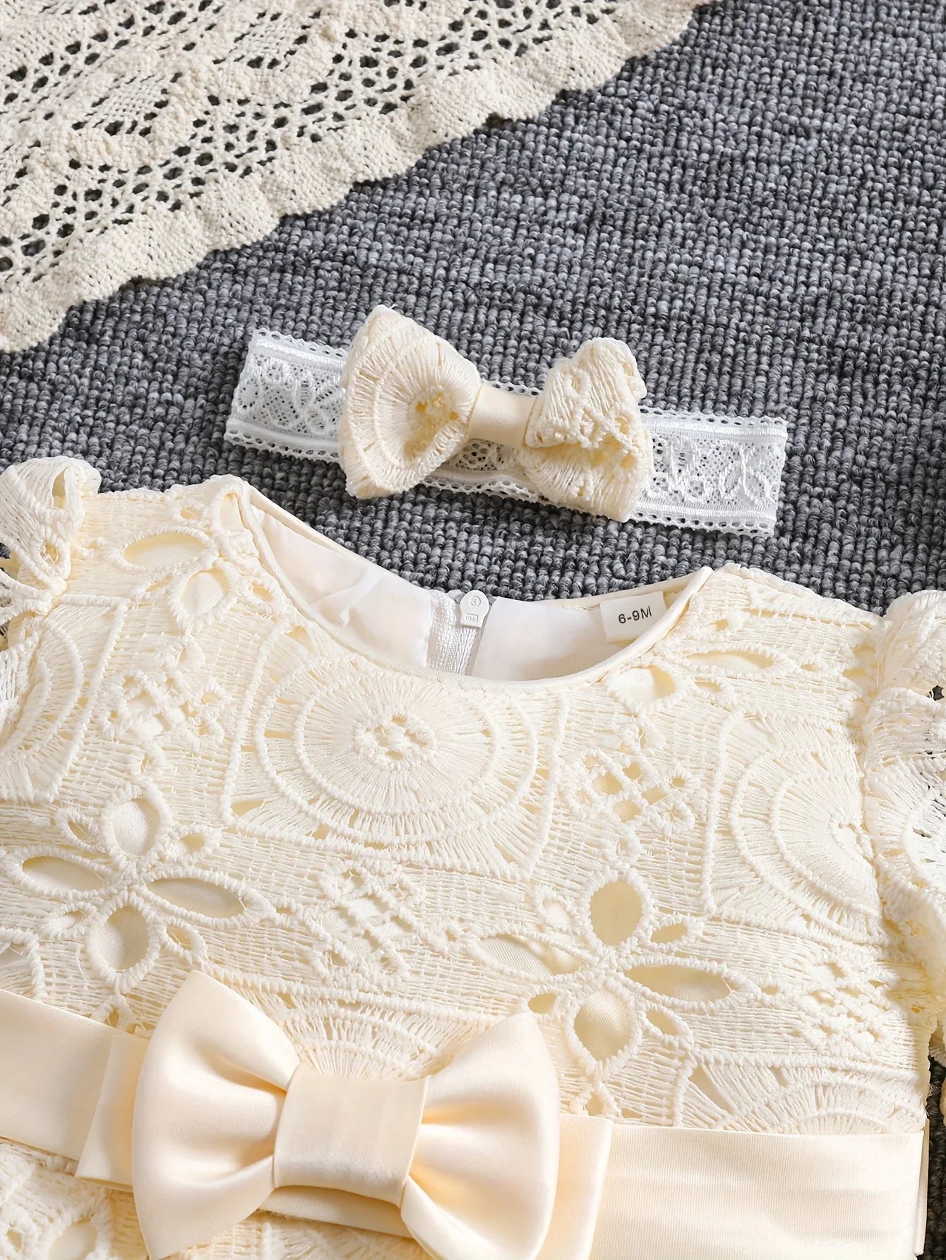 TEMU-Girls' Special Occasion Dress + Headband - alotasawkli