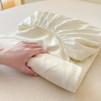 TEMU-3pcs Luxury Fitted Sheet Set: One Fitted Sheet + Two Pillowcases - alotasawkli