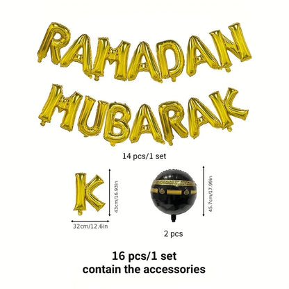 16-Inch Large Golden Islamic Ramadan & Eid al-Fitr - alotasawkli