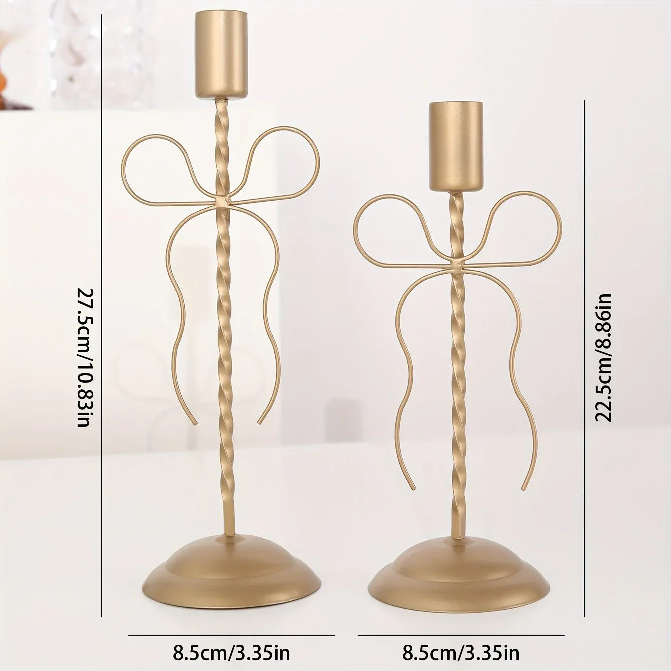 TEMU-A Golden iron bow candle holder - alotasawkli