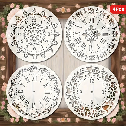 TEMU-4pcs floral border clock templates - alotasawkli