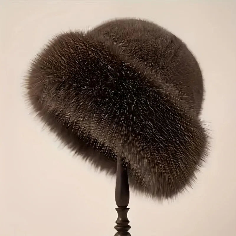 TEMU-Elegant Women's Faux Fur Winter Hat - alotasawkli