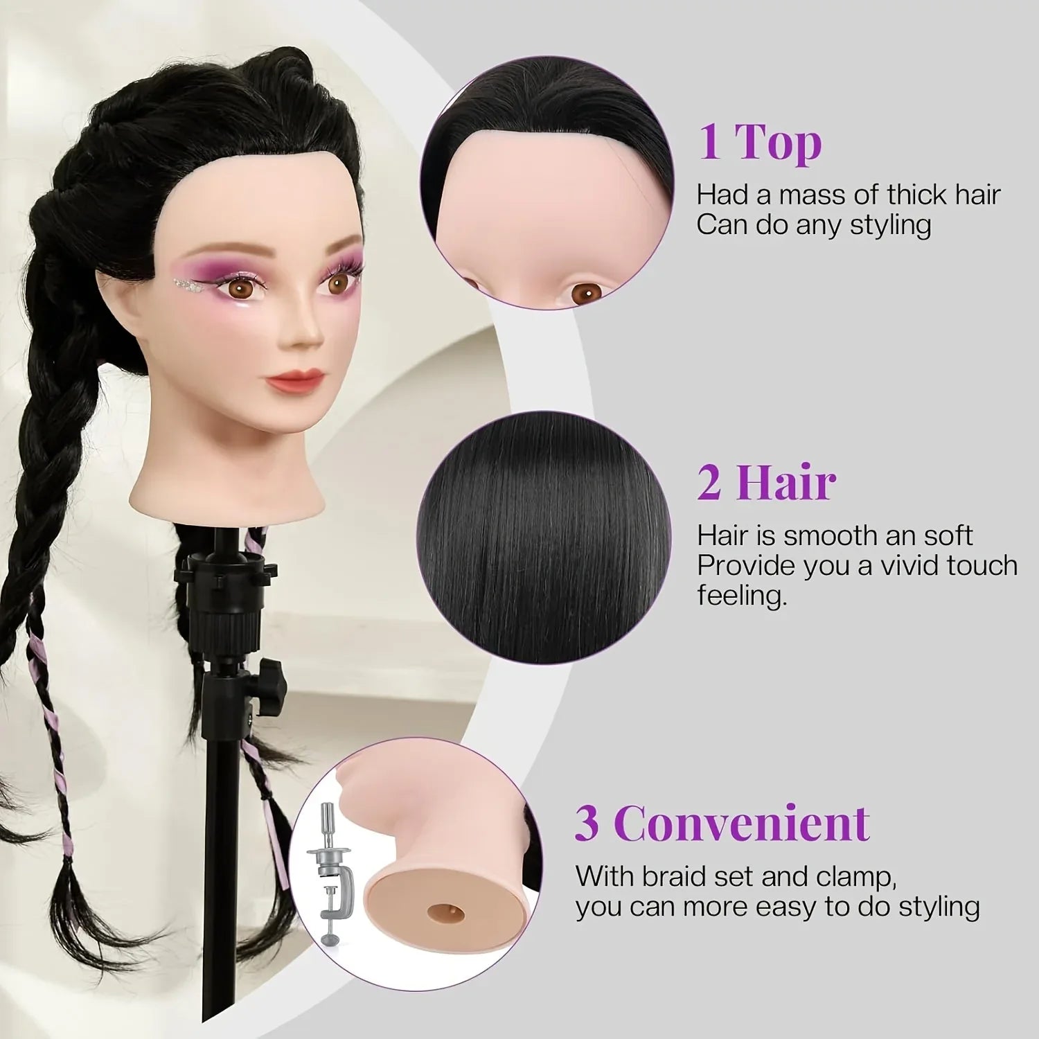TEMU-24-Inch Hairdressing Mannequin Head Made - alotasawkli