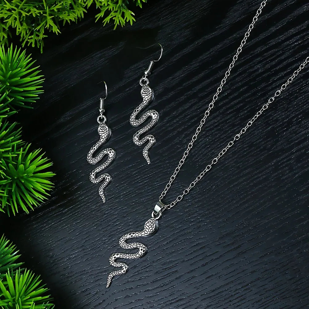 3pcs Retro Ethnic Style Women's Earrings and Necklace Set - alotasawkli