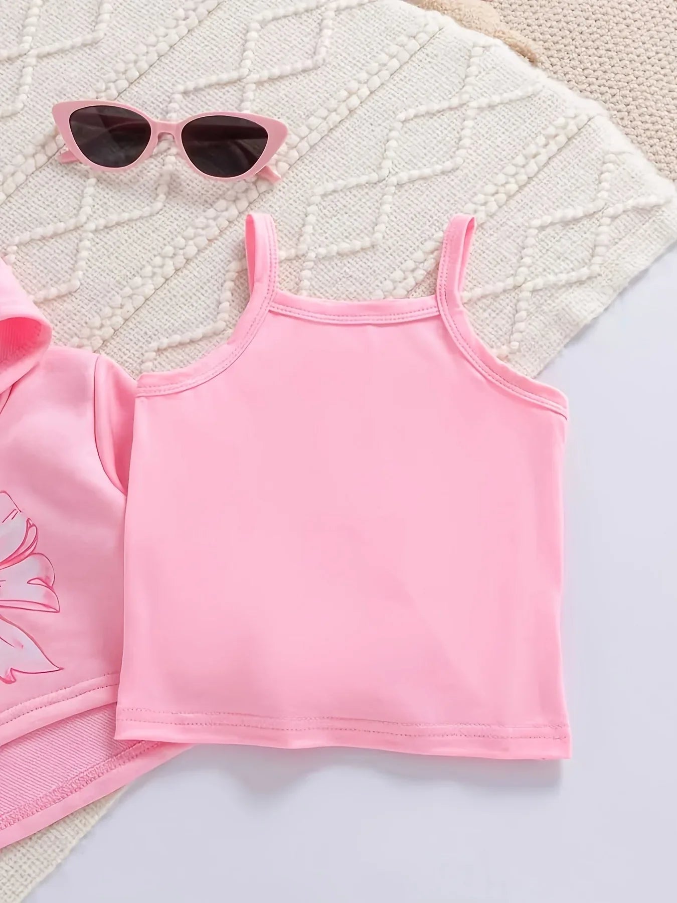 TEMU-Three piece set of baby girl fashion trend pink cartoon - alotasawkli