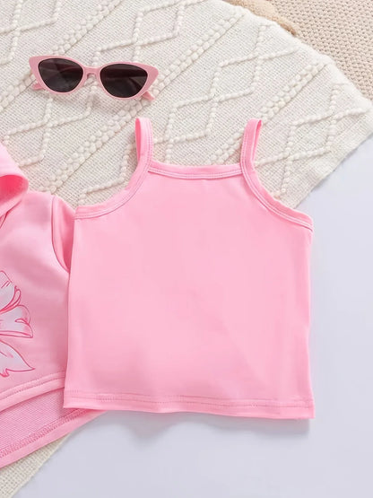 TEMU-Three piece set of baby girl fashion trend pink cartoon - alotasawkli