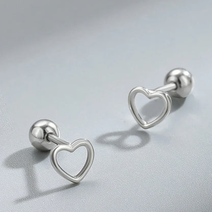 TEMU-A Set of Hollow Heart-Shaped Stud Earrings - alotasawkli