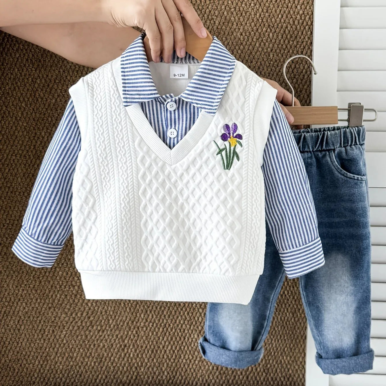 TEMU-2pcs Baby Boy Denim Jeans Set - alotasawkli