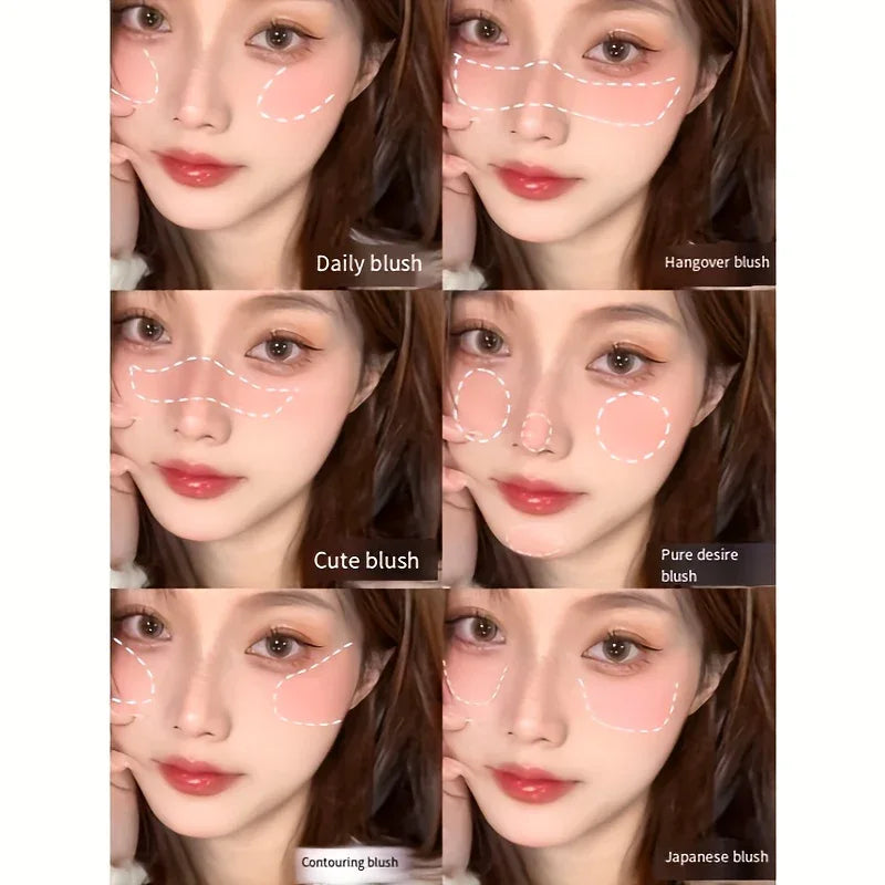 HISYI 9 Colors Blush Powder - Shimmering Pearlescent Blush - alotasawkli