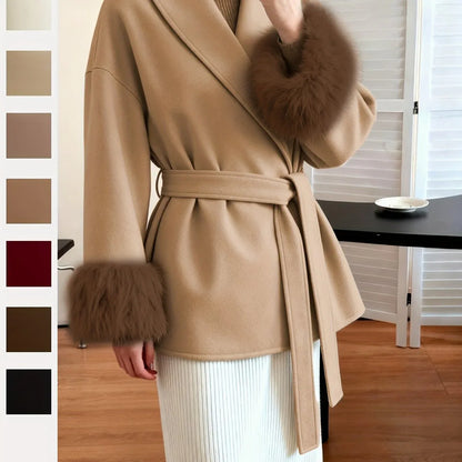 TEMU-Women's Fashion Elegant Furry Sleeve - alotasawkli