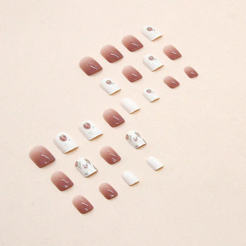 TEMU-24pcs Short Square Press-On Nails - alotasawkli