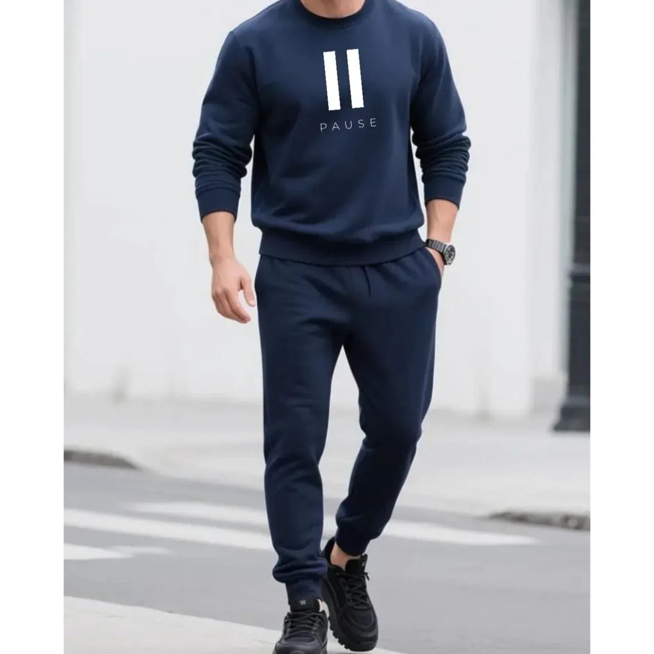 تي شيرت رجالي بتصميم عصري مطبوع عليه "MEN PAUSE ALT ÜST Team Fashion"، مناسب للركوب على الدراجات - alotasawkli