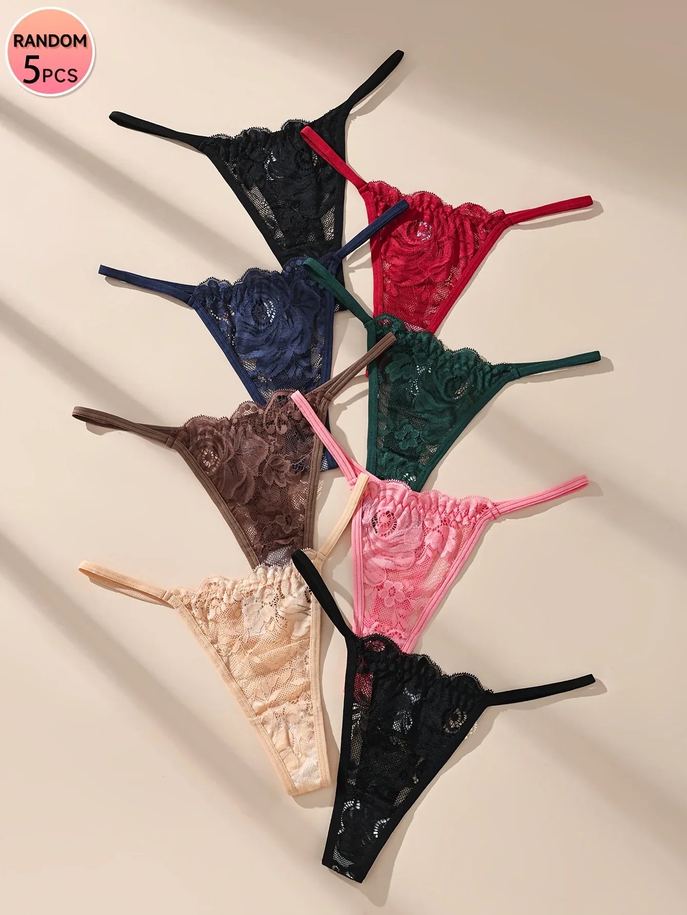 TEMU-5 Pack HOTCOM Women's Sheer-Suitable Lace Underwear - alotasawkli