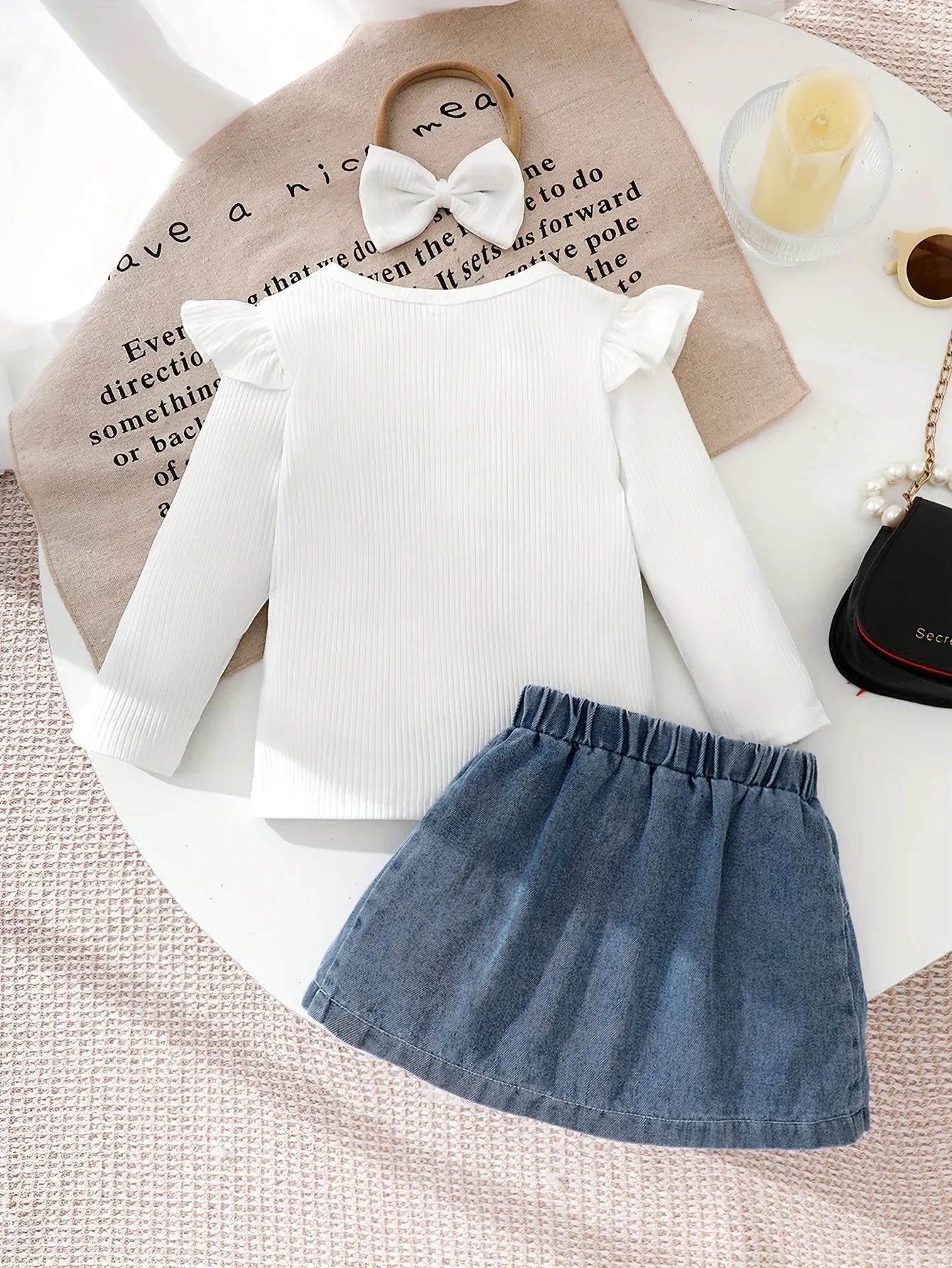 TEMU-A Three-Piece Set for Baby Girls Featuring - alotasawkli