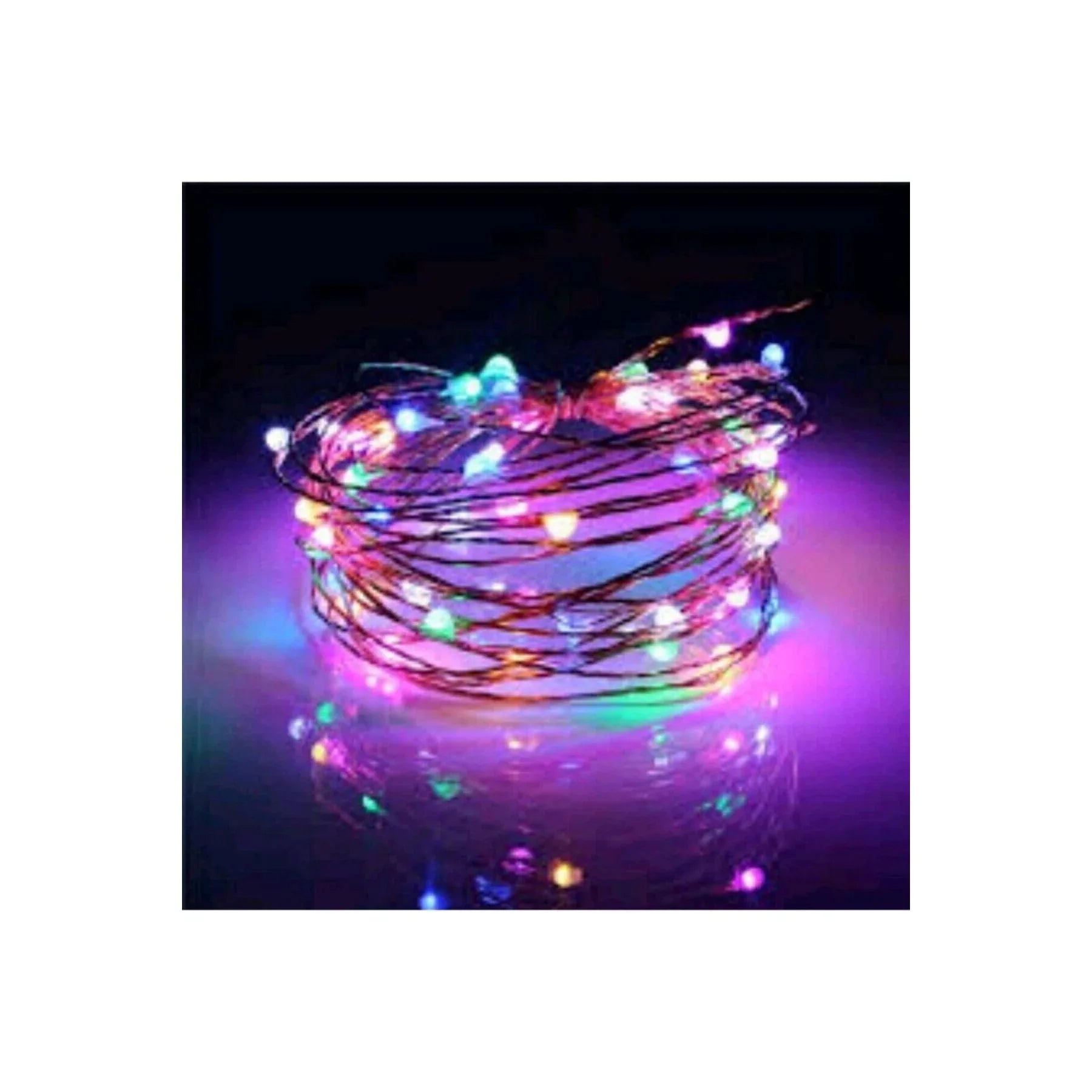 إضاءة LED RGB Peri لحفلات رأس السنة الجديدة (2 متر) - لون مختلط - إضاءة 10 قطع - alotasawkli