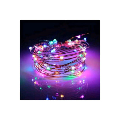 إضاءة LED RGB Peri لحفلات رأس السنة الجديدة (2 متر) - لون مختلط - إضاءة 10 قطع - alotasawkli