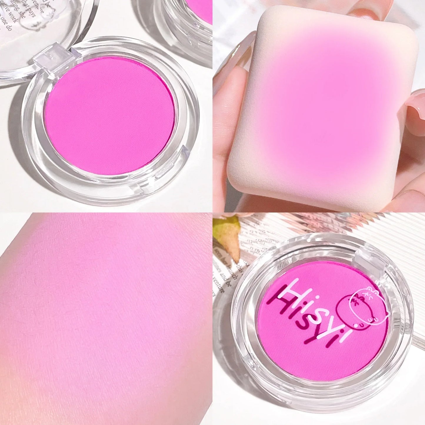 HISYI 9 Colors Blush Powder - Shimmering Pearlescent Blush - alotasawkli