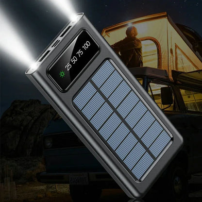 باور بانك بالطاقة الشمسية 10,000 مللي أمبير في الساعة | شحن 5 أجهزة في نفس الوقت | USB-C و Lightning - alotasawkli