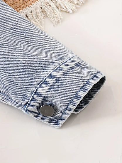 TEMU-Vintage Cute Faux Denim Two-Piece Set for Baby Boys - alotasawkli