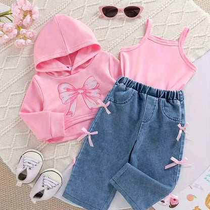 TEMU-Three piece set of baby girl fashion trend pink cartoon - alotasawkli