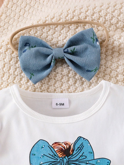 TEMU-A Three-Piece Set for Baby Girls Featuring - alotasawkli