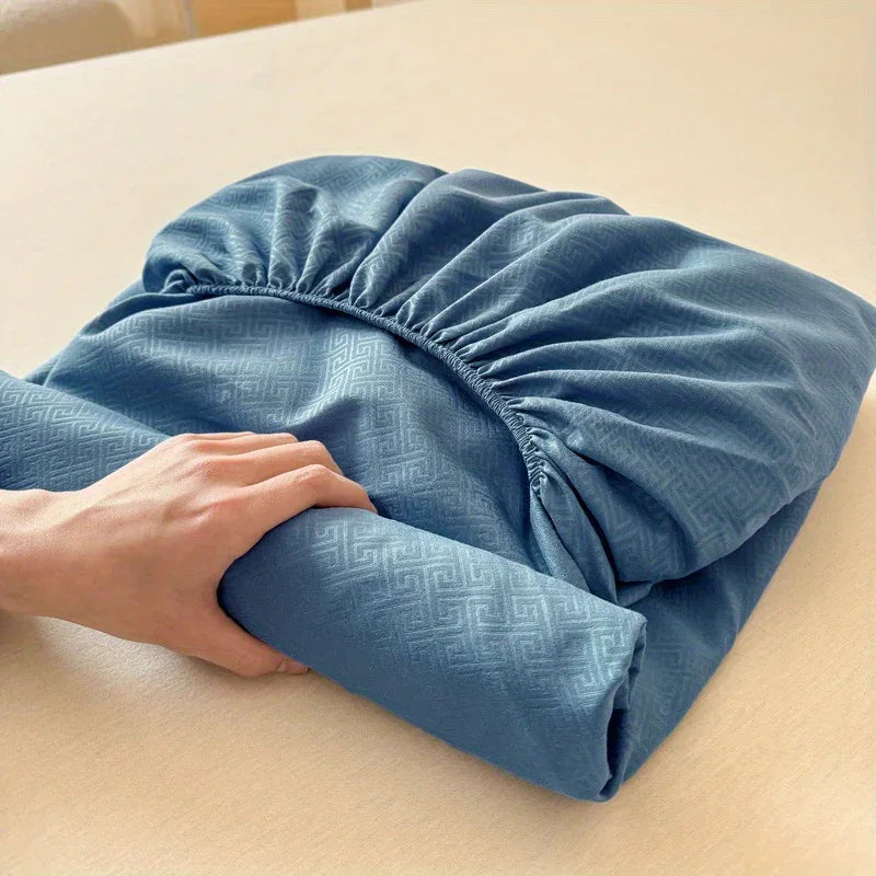 TEMU-3pcs Luxury Fitted Sheet Set: One Fitted Sheet + Two Pillowcases - alotasawkli