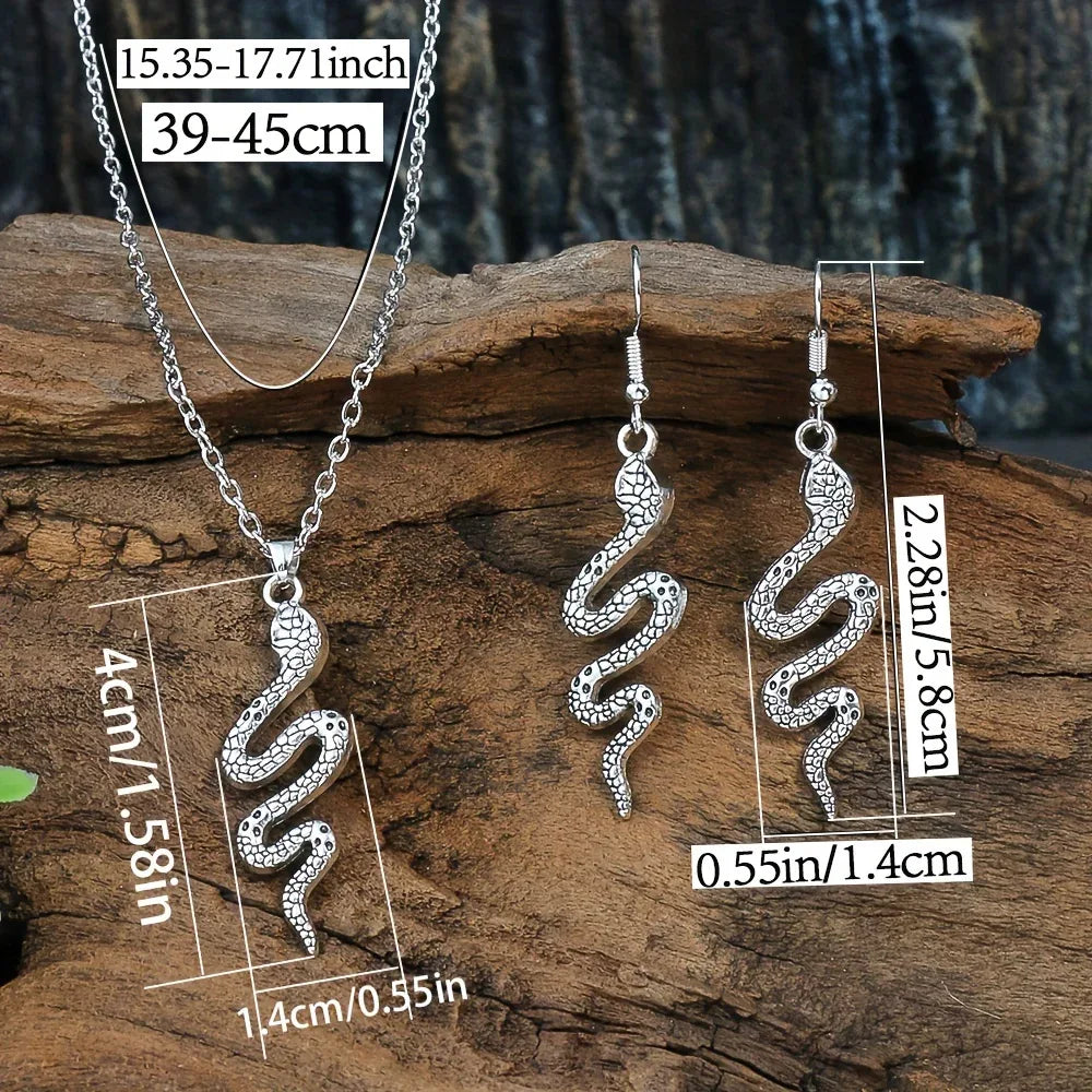 3pcs Retro Ethnic Style Women's Earrings and Necklace Set - alotasawkli