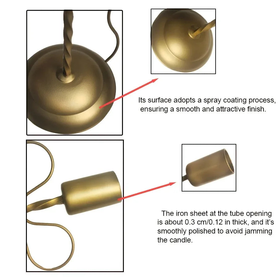 TEMU-A Golden iron bow candle holder - alotasawkli