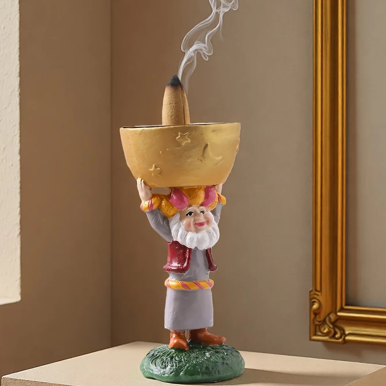 TEMU-Resin Creative Middle Eastern Character Statue Incense Holder - alotasawkli