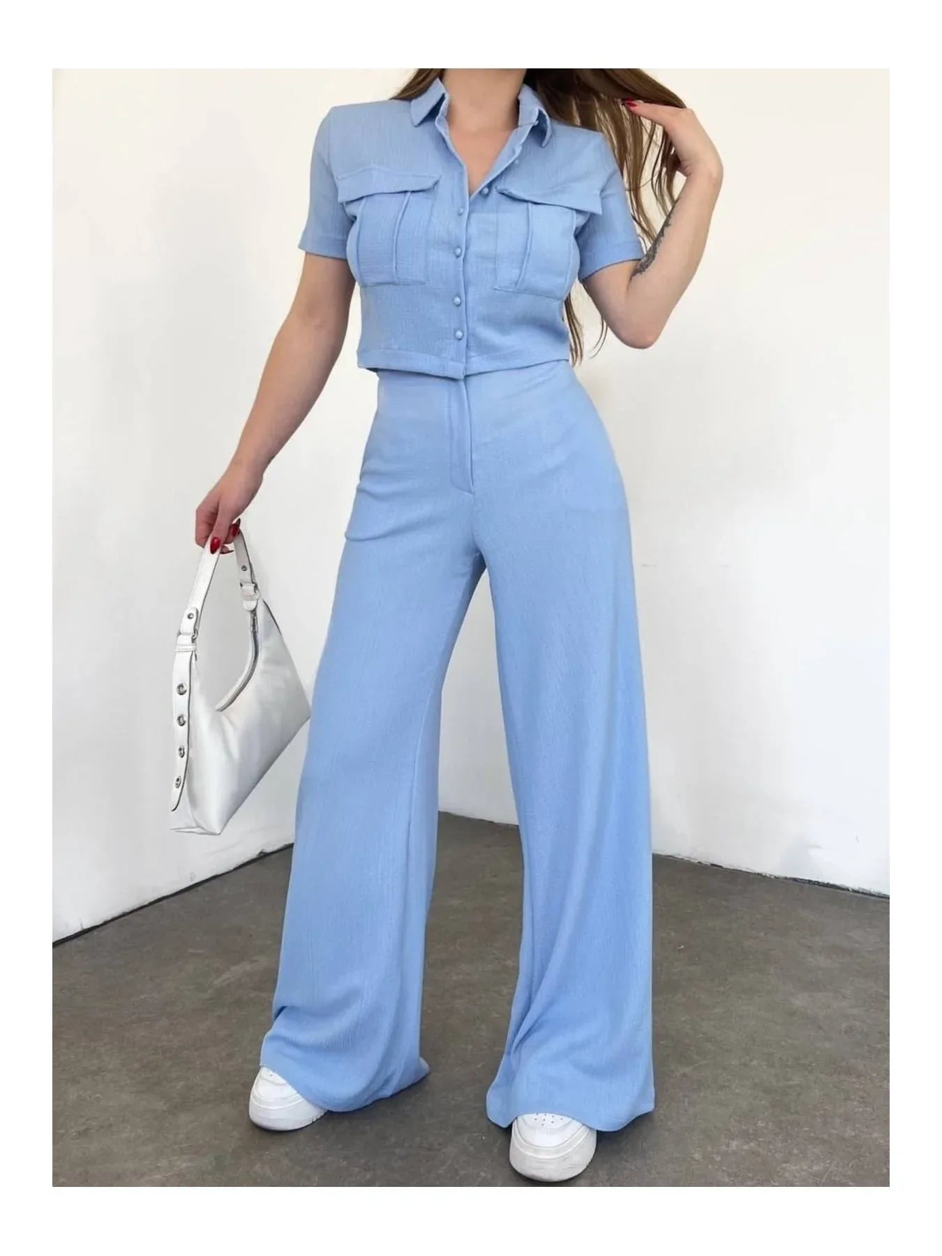 VOLT CLOTHING بدلة بناتي بأزرار مفصلة وسحاب - alotasawkli