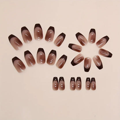 TEMU-24pcs Minimalist French-Style Press-On Nails - alotasawkli