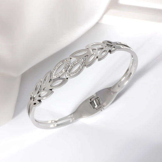 TEMU-1pc Elegant Golden & Silvery Leaf Design - alotasawkli